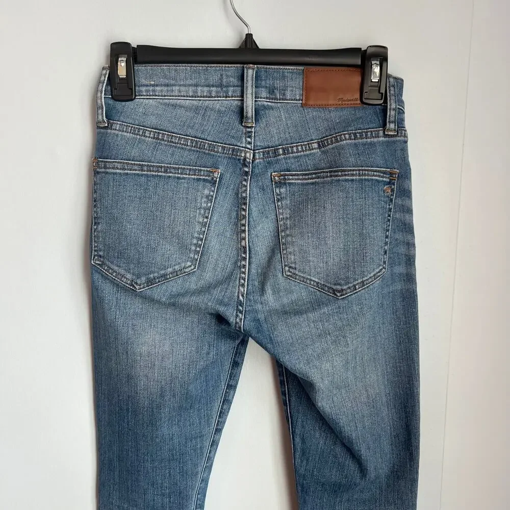 Madewell 9" High-Rise Skinny Jeans Size 25 Distressed Raw Hem - Picture 12 of 16